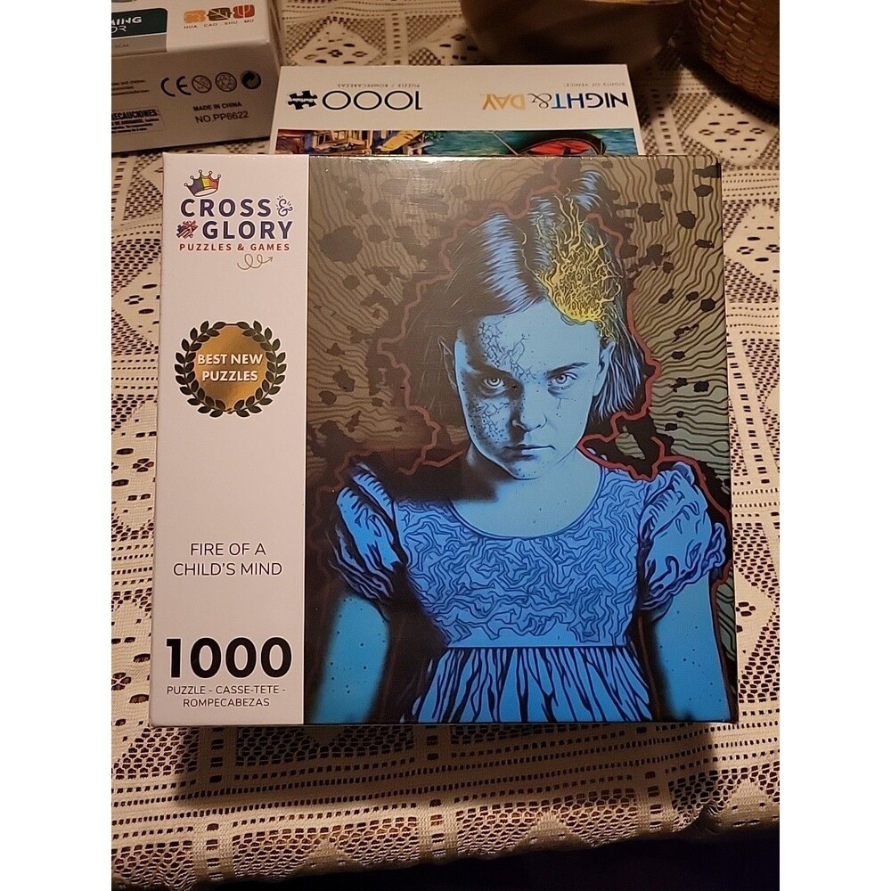 Cross & Glory 1000 Piece Puzzle Fire Of A Child's Mind Creepy Scary New Sealed